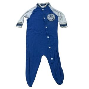 Vintage 1980s 80s Dallas Cowboys Snap Button Down Jumpsuit Sleeper Small S 90s